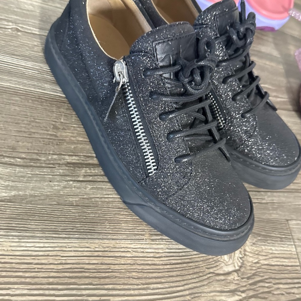 Giuseppe Zanotti Black Glitter Sneakers